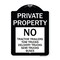 Signmission Private Property Private Property No Tractor Trailers Tow Trucks Delivery Trucks Semi, BW-1824-23247 A-DES-BW-1824-23247 - alternate 1